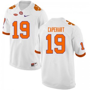 #19 DeMonte Capehart Tigers White Men's Jersey Replica College Football 800553-286