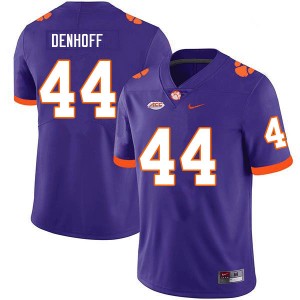 #44 Cade Denhoff Clemson Purple Mens Jersey Limited College Football 938003-579