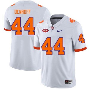 #44 Cade Denhoff Clemson Tigers White Mens Jersey NCAA College Football 629933-139