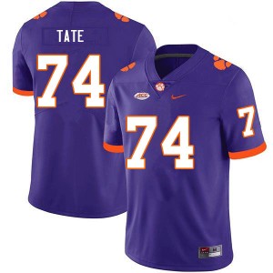 #74 Marcus Tate Tiger Town Purple Men's Jersey Embroidery College Football 278702-261