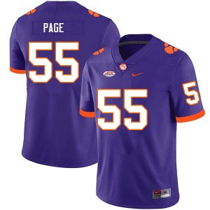 #55 Payton Page Tigers Purple Mens Jersey Replica College Football 936968-271