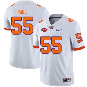 #55 Payton Page Clemson White Mens Jersey Replica College Football 671838-691