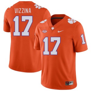 #17 Christopher Vizzina Tigers Orange Men Jersey NCAA College Football 521790-830