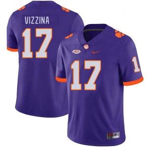 #17 Christopher Vizzina Clemson Tigers Purple Men's Jersey 2024 College Football 600049-371