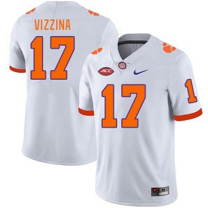 #17 Christopher Vizzina Clemson White Men Jersey Player College Football 379474-558