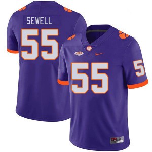 #55 Harris Sewell Clemson Tigers Purple Men's Jersey University College Football 429022-767