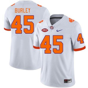 #45 Vic Burley CLEM White Mens Jersey Stitched College Football 617361-451