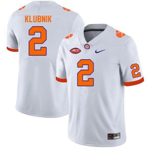 #2 Cade Klubnik Clemson Tigers White Men's Jersey University College Football 242996-331