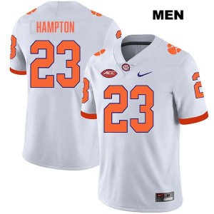 #23 Ashton Hampton Clemson University White Men's Jersey Stitched College Football 225821-597