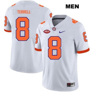 #8 Avieon Terrell Clemson University White Men Jersey Stitched College Football 189779-344