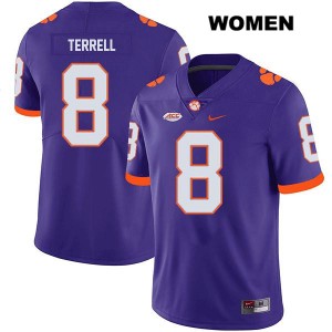 #8 Avieon Terrell CLEM Purple Women's Jersey Stitched College Football 269483-188