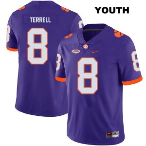 #8 Avieon Terrell CLEM Purple Youth Jersey Stitched College Football 535038-796