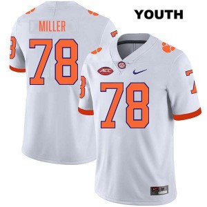 #78 Blake Miller Tiger Town White Youth Jersey Stitched College Football 125187-212