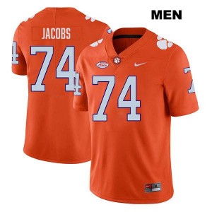 #74 Brayden Jacobs Clemson Orange Men Jersey Stitched College Football 889122-273