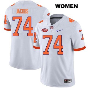 #74 Brayden Jacobs Tiger Town White Women's Jersey Stitched College Football 849063-245