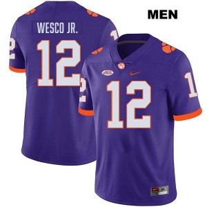 #12 Bryant Wesco Jr. Clemson Purple Men Jersey Stitched College Football 489004-827