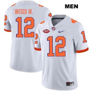 #12 Bryant Wesco Jr. Clemson White Mens Jersey Stitched College Football 710728-533