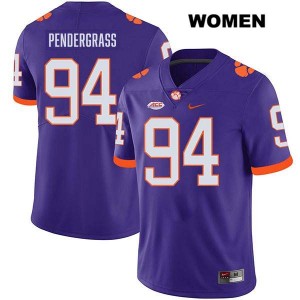 #94 Chapman Pendergrass CLEM Purple Women's Jersey Stitched College Football 721264-842