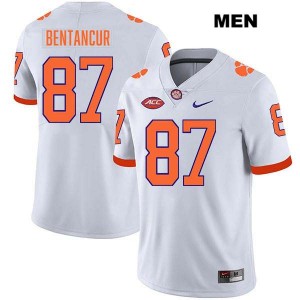 #87 Christian Bentancur CLEM White Men Jersey Stitched College Football 354933-620