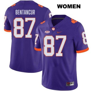 #87 Christian Bentancur Tigers Purple Women Jersey Stitched College Football 784175-432