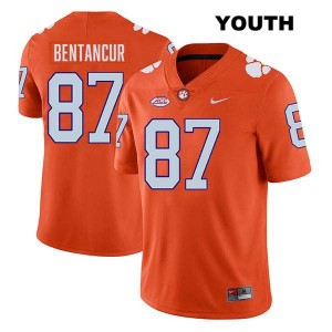 #87 Christian Bentancur Tigers Orange Youth Jersey Stitched College Football 736969-397