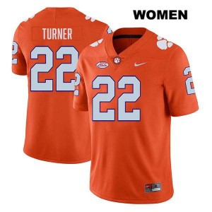 #22 Cole Turner Clemson Tigers Orange Women Jersey Stitched College Football 103100-464