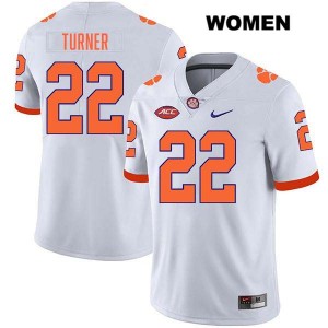 #22 Cole Turner Clemson University White Women's Jersey Stitched College Football 466605-377