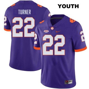 #22 Cole Turner Tiger Town Purple Youth Jersey Stitched College Football 503164-213