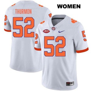 #52 Elyjah Thurmon CU White Women Jersey Stitched College Football 326442-721