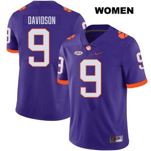 #9 Gideon Davidson Clemson University Purple Women Jersey Stitched College Football 278469-647