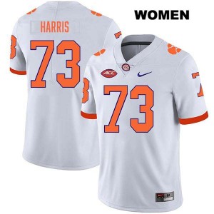 #73 Harris Sewell Clemson White Women Jersey Stitched College Football 865129-231