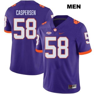#58 Holden Caspersen Clemson Tigers Purple Men's Jersey Stitched College Football 789553-364