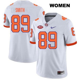 #89 Jack Smith Clemson Tigers White Women Jersey Stitched College Football 883879-777