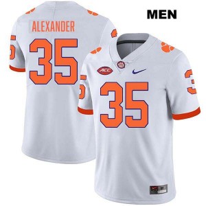 #35 Jeremiah Alexander Clemson University White Men Jersey Stitched College Football 442800-933