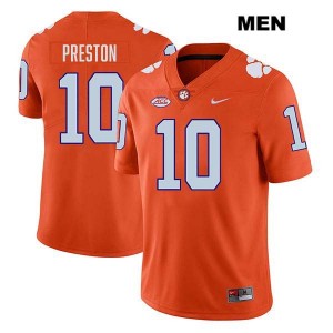 #10 Juju Preston CLEM Orange Mens Jersey Stitched College Football 768650-727