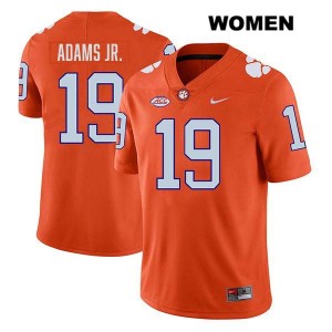 #19 Keith Adams Jr. Clemson Orange Women Jersey Stitched College Football 775880-940