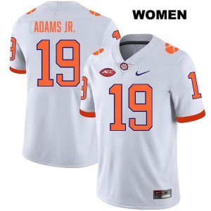 #19 Keith Adams Jr. CU White Womens Jersey Stitched College Football 266067-167