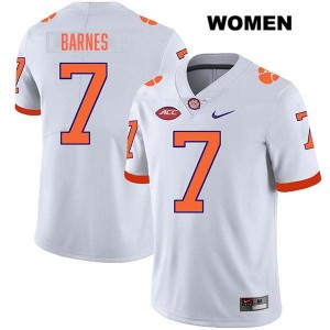 #7 Khalil Barnes Clemson White Womens Jersey Stitched College Football 282486-422