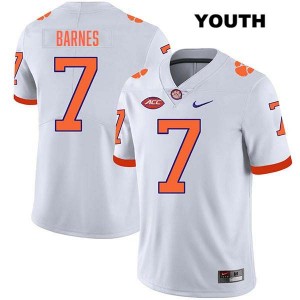 #7 Khalil Barnes Tigers White Youth Jersey Stitched College Football 984184-566