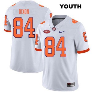 #84 Markus Dixon Clemson White Youth Jersey Stitched College Football 793063-381