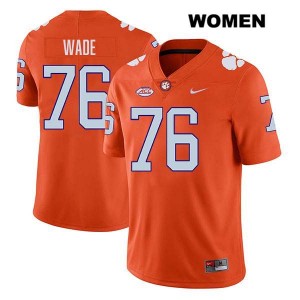 #76 Mason Wade CLEM Orange Womens Jersey Stitched College Football 158346-979