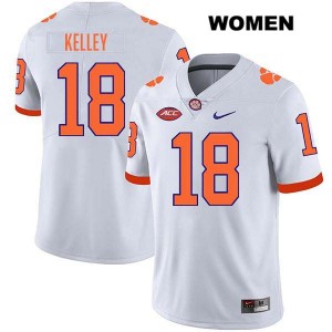 #18 Misun Kelley Clemson Tigers White Women Jersey Stitched College Football 546079-512