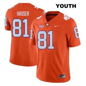 #81 Nolan Hauser Clemson University Orange Youth Jersey Stitched College Football 176783-597
