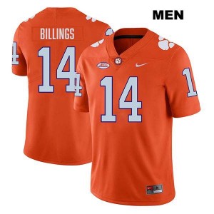 #14 Rob Billings CLEM Orange Men Jersey Stitched College Football 697241-290