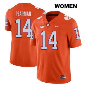 #14 Trent Pearman Tigers Orange Women's Jersey Stitched College Football 669227-883