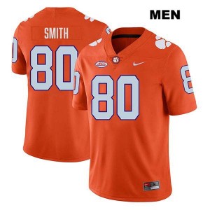 #80 Tristan Smith Tiger Town Orange Mens Jersey Stitched College Football 654161-366