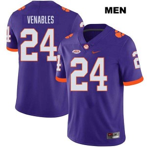 #24 Tyler Venables Clemson Tigers Purple Men's Jersey Stitched College Football 369538-493