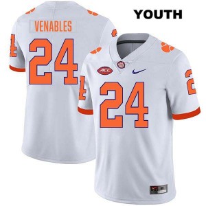 #24 Tyler Venables CU White Youth Jersey Stitched College Football 406229-431