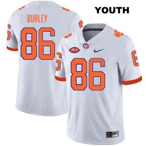 #86 Vic Burley Clemson Tigers White Youth Jersey Stitched College Football 574939-998