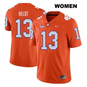 #13 Will Heldt Clemson Orange Women's Jersey Stitched College Football 976981-893